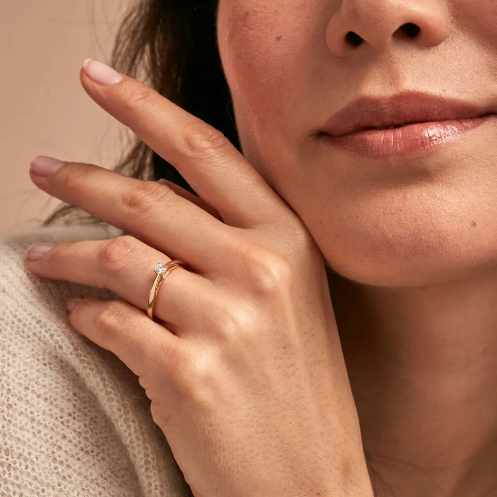 Histoire d'Or Bague Soltaire Iris or jaune diamant Discount