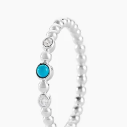 Histoire d'Or Bague Sorene Argent Blanc Turquoise Oxyde De Zirconium Sale