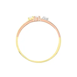 Histoire d'Or Bague Superposition Or Tricolore Diamant New