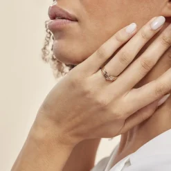 Histoire d'Or Bague Superposition Or Tricolore Diamant New