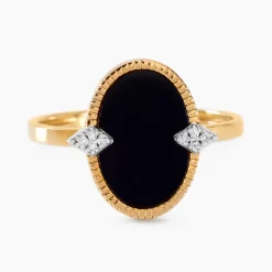 Histoire d'Or Bague Tahina Or Jaune Onyx Diamant or jaune onyx noir Best