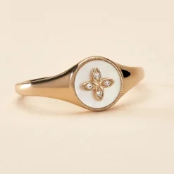 Histoire d'Or Bague Talisman Or Jaune Nacre Diamant or jaune nacre blanche Clearance