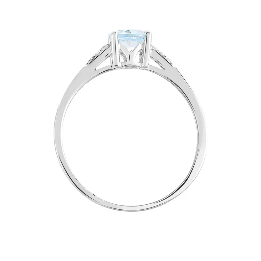 Histoire d'Or Bague Tarente Or Blanc Topaze Et Oxyde De Zirconium