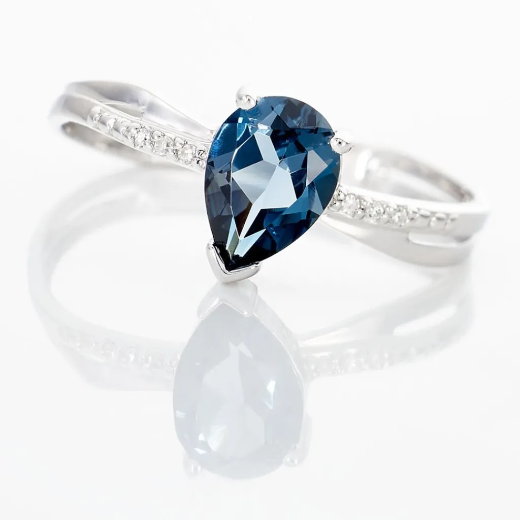 Histoire d'Or Bague Teresa Or Blanc Topaze Et Diamant Discount