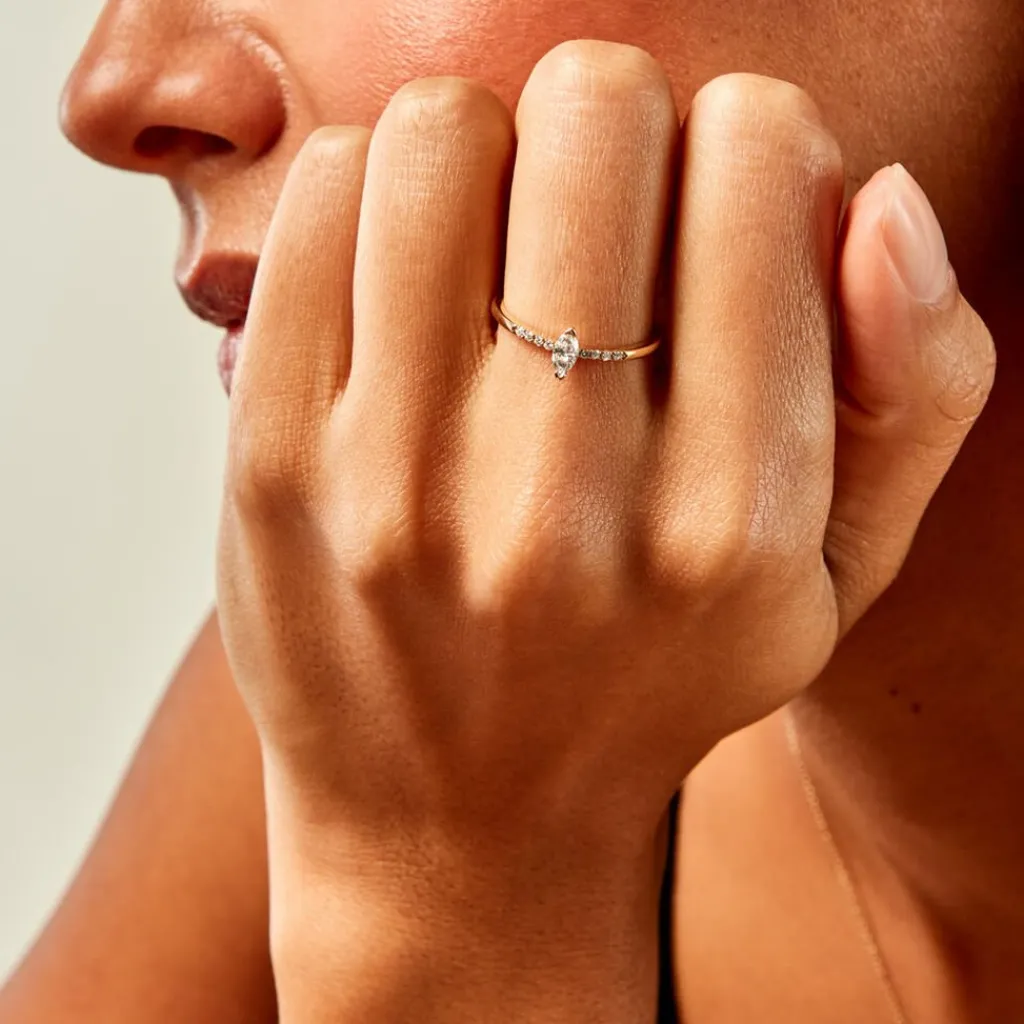 Histoire d'Or Bague Thelonius Or Jaune Diamant Synthétique Outlet