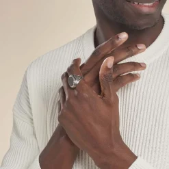 Histoire d'Or Bague Thimeo Argent Blanc Onyx argent blanc onyx noir Discount