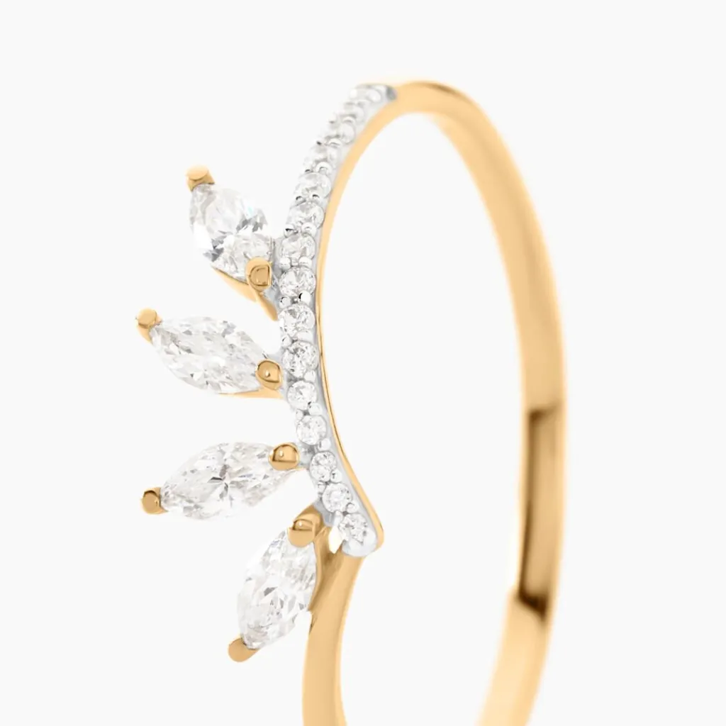 Histoire d'Or Bague Tiara De Zirconium or jaune oxyde