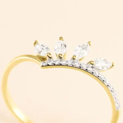 Histoire d'Or Bague Tiara De Zirconium or jaune oxyde