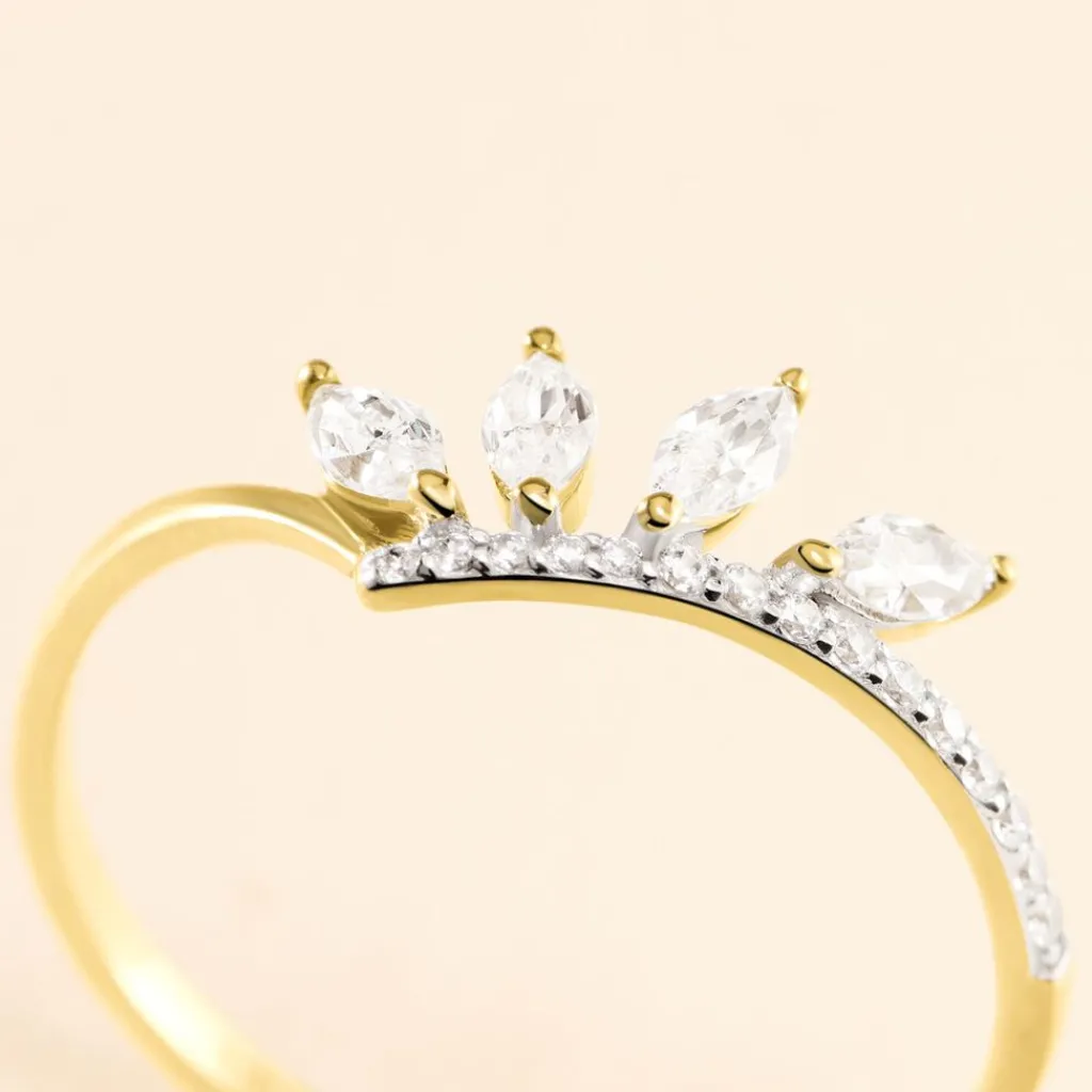 Histoire d'Or Bague Tiara De Zirconium or jaune oxyde