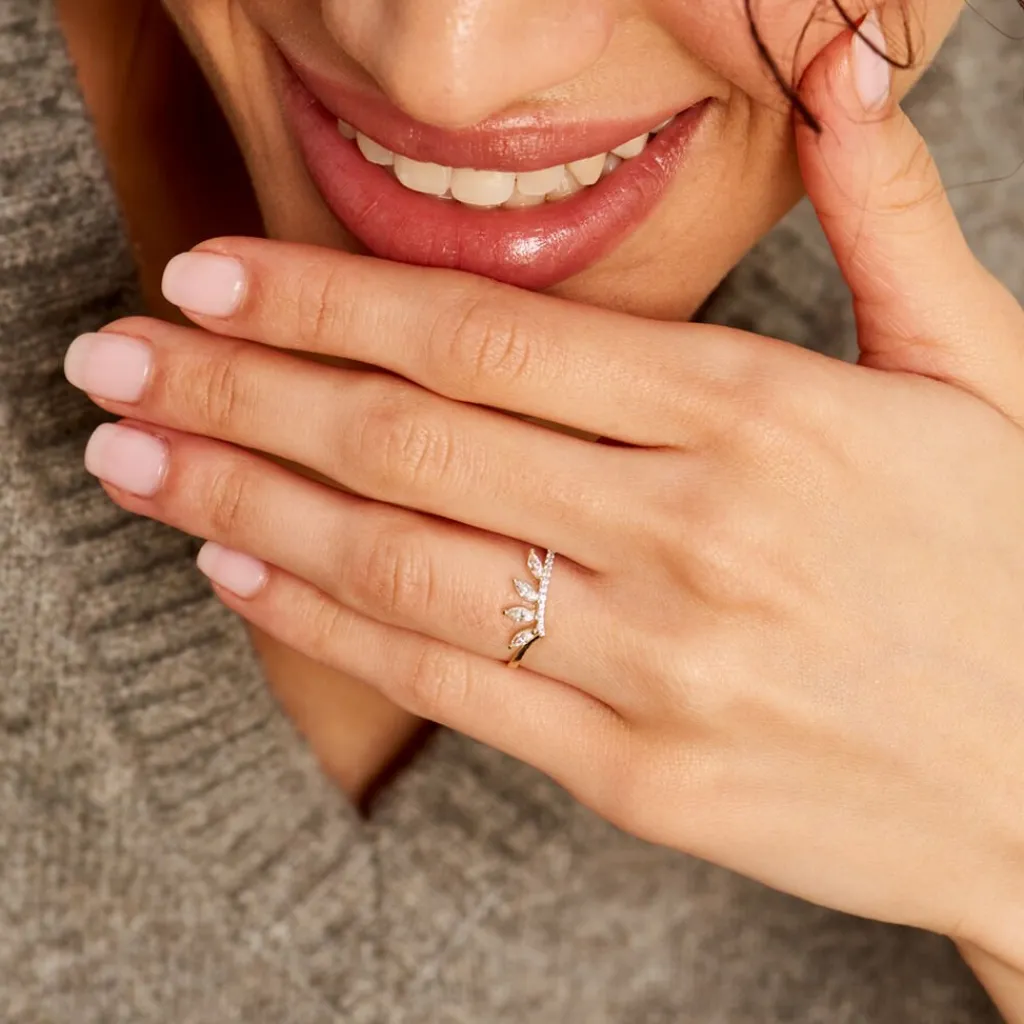 Histoire d'Or Bague Tiara De Zirconium or jaune oxyde