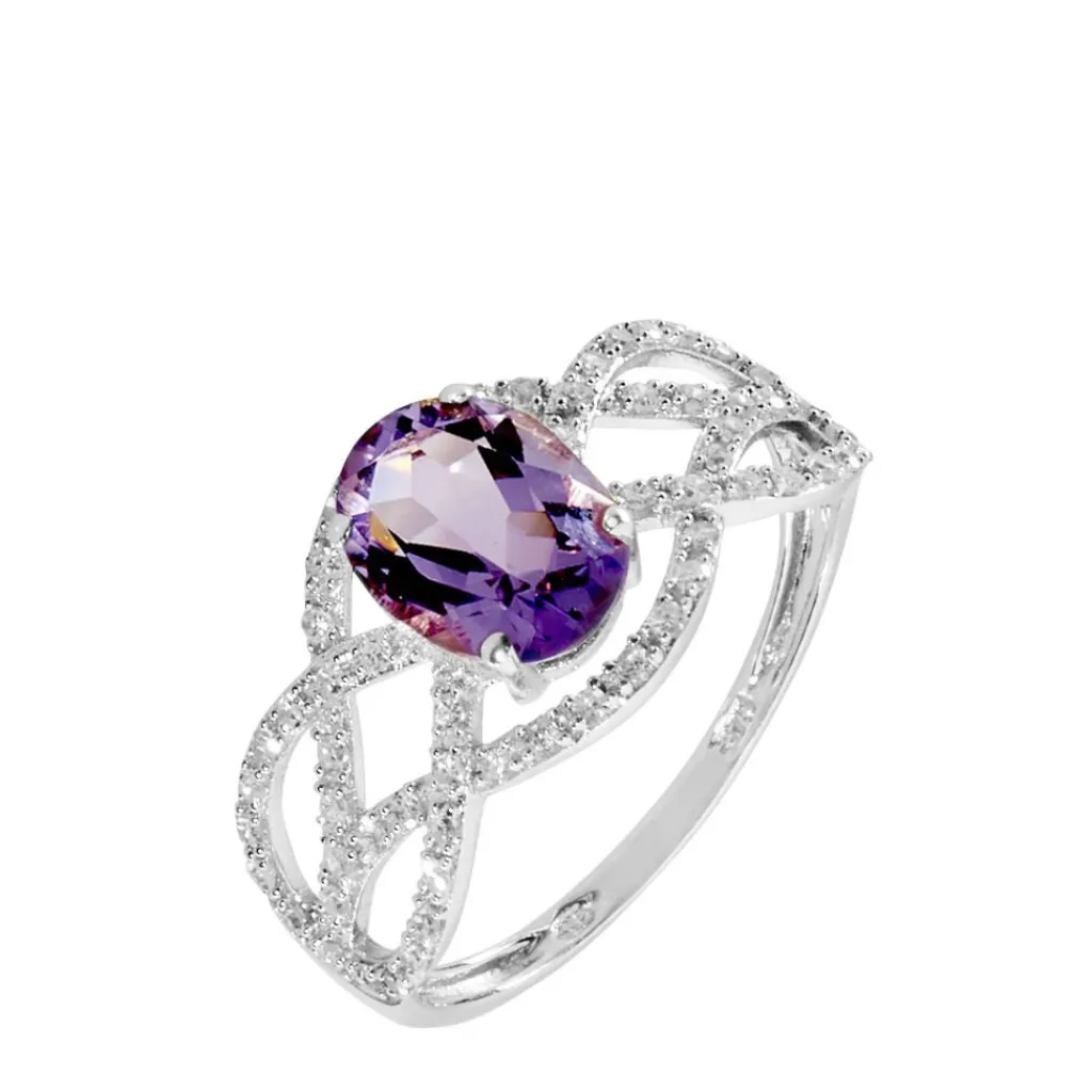Histoire d'Or Bague Tina Or Blanc Amethyste Et Diamant Best