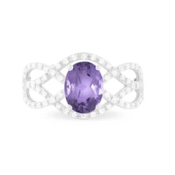 Histoire d'Or Bague Tina Or Blanc Amethyste Et Diamant Best