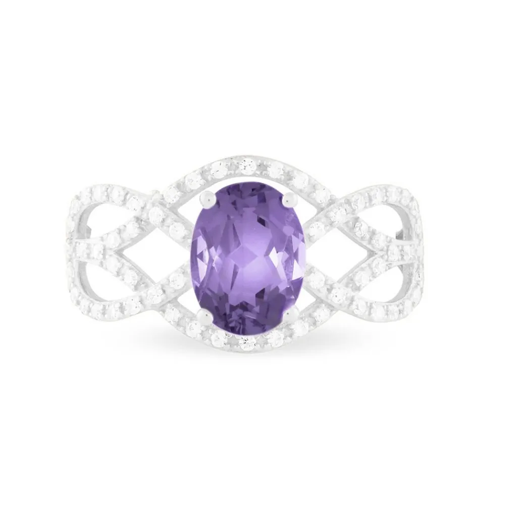 Histoire d'Or Bague Tina Or Blanc Amethyste Et Diamant Best