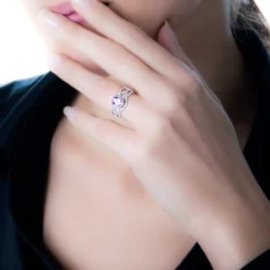 Histoire d'Or Bague Tina Or Blanc Quartz Et Diamant Clearance