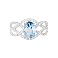 Histoire d'Or Bague Tina Or Blanc Topaze Et Oxyde De Zirconium or blanc topaze bleue Best