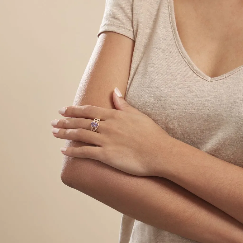 Histoire d'Or Bague Tina Or Jaune Amethyste Et Oxyde De Zirconium or jaune amethyste violette New