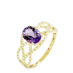 Histoire d'Or Bague Tina Or Jaune Amethyste Et Diamant or jaune amethyste violette Sale
