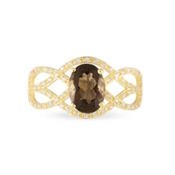 Histoire d'Or Bague Tina Or Jaune Quartz Et Diamant or jaune quartz marron Sale