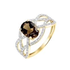 Histoire d'Or Bague Tina Or Jaune Quartz Et Oxyde De Zirconium or jaune quartz marron Online