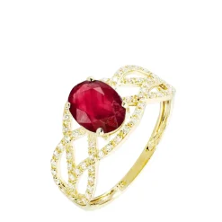 Histoire d'Or Bague Tina Or Jaune Rubis Et Diamant Hot