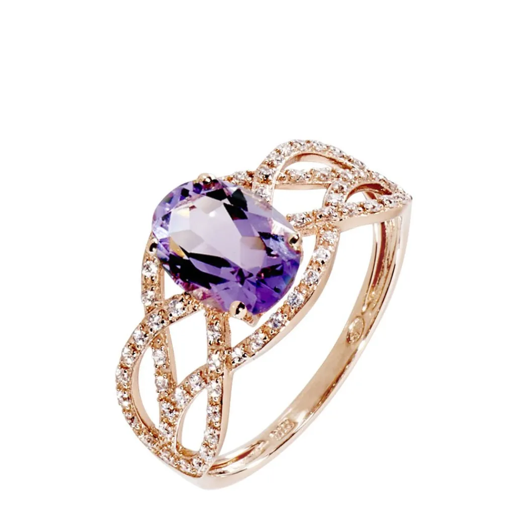 Histoire d'Or Bague Tina Or Rose Amethyste Et Diamant Clearance