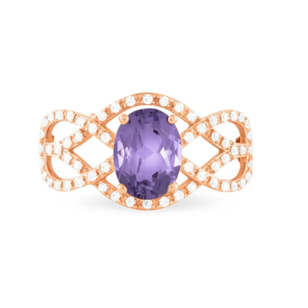 Histoire d'Or Bague Tina Or Rose Amethyste Et Diamant Clearance