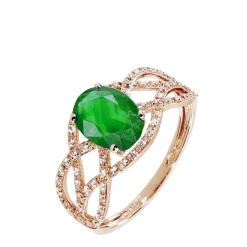 Histoire d'Or Bague Tina Or Rose Emeraude Et Diamant Outlet