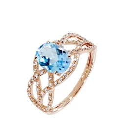 Histoire d'Or Bague Tina Or Rose Topaze Et Diamant Sale