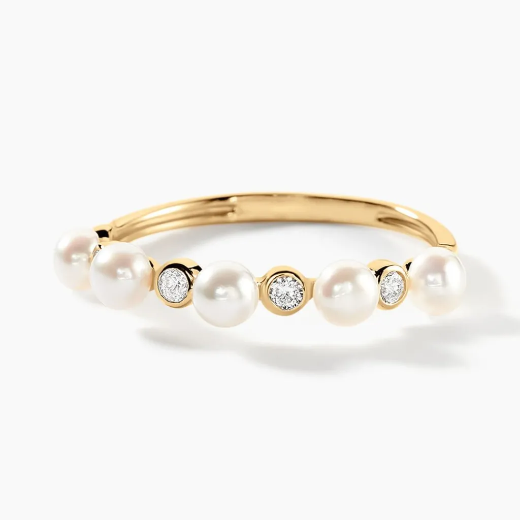 Histoire d'Or Bague Tiny Pearls Or Jaune Perle De Culture Oxyde De Zirconium Online