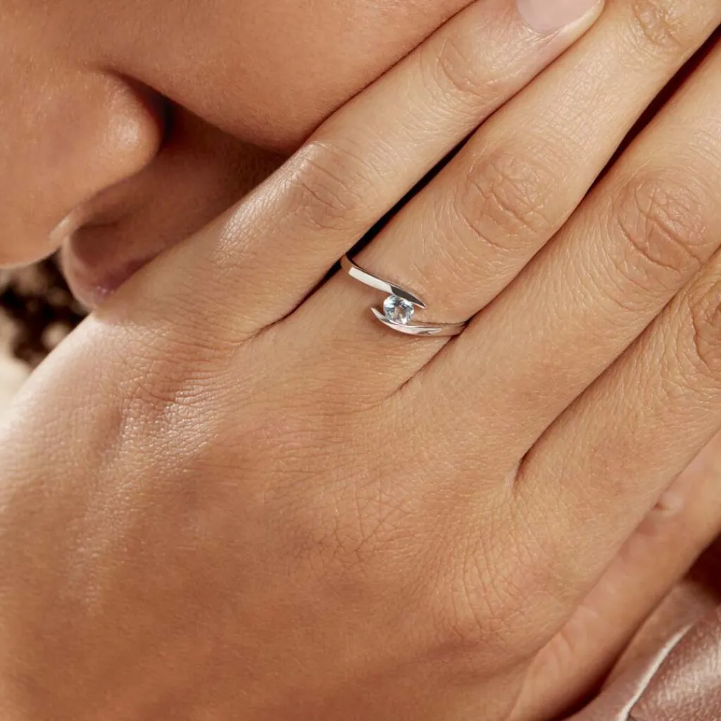 Histoire d'Or Bague Tiphaine Or Blanc Topaze Discount