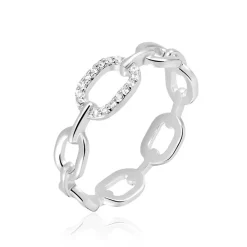 Histoire d'Or Bague Trait D'union Argent Blanc Oxyde De Zirconium