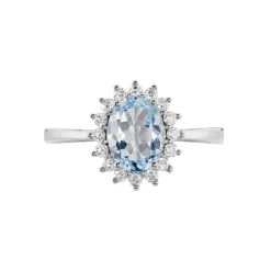 Histoire d'Or Bague Trick Or Blanc Topaze Et Oxyde or blanc topaze bleu sky Sale