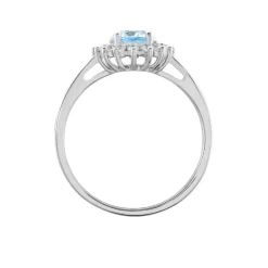 Histoire d'Or Bague Trick Or Blanc Topaze Et Oxyde or blanc topaze bleu sky Sale