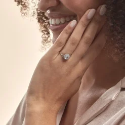 Histoire d'Or Bague Trick Or Blanc Topaze Et Oxyde or blanc topaze bleu sky Sale