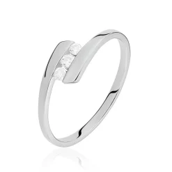 Histoire d'Or Bague Trilogie Or Blanc Diamant New