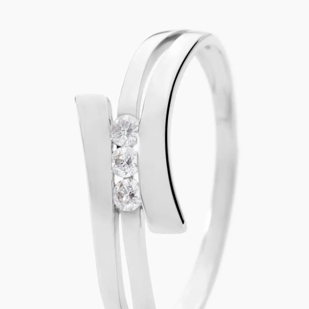 Histoire d'Or Bague Triptyque Or Blanc Diamant Discount