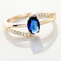 Histoire d'Or Bague Tyana Plaqué Or Jaune Pierre De Synthese Et Oxyde De Zirconium Discount