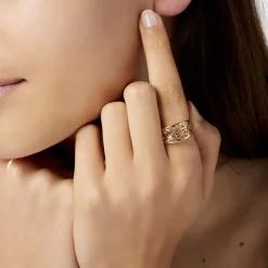 Histoire d'Or Bague Tyfene Plaqué Or Jaune New