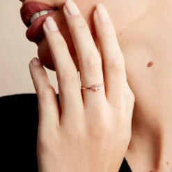 Histoire d'Or Bague Urbaine Or Rose Morganite Et Oxyde De Zirconium Best