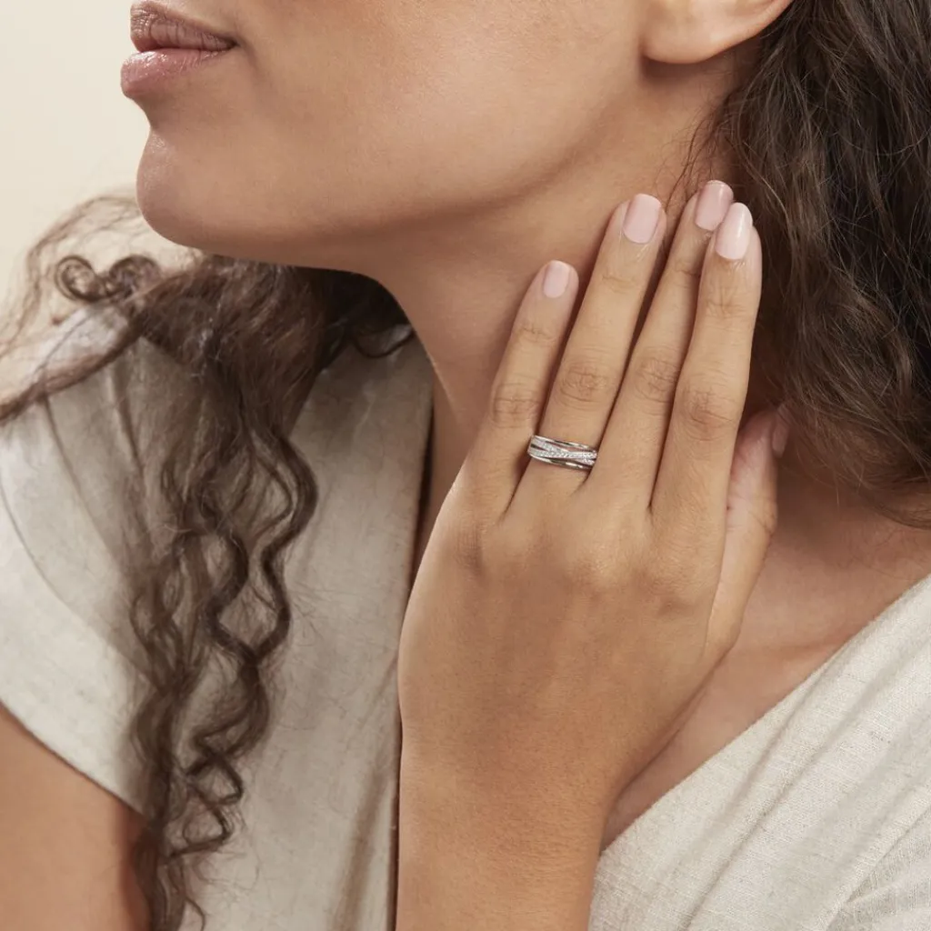 Histoire d'Or Bague Urpa Argent Blanc Oxyde De Zirconium Best