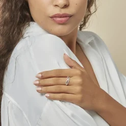 Histoire d'Or Bague Vaguelette or blanc diamant Best