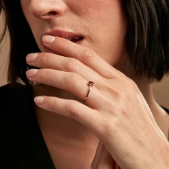 Histoire d'Or Bague Valentino Or Rose Rhodolite or rose rhodolite rouge Clearance