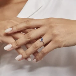 Histoire d'Or Bague Valy Or Blanc Saphir Hot