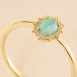 Histoire d'Or Bague Vintage Love Plaqué Or Jaune Amazonite plaqué or jaune amazonite turquoise New