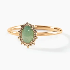 Histoire d'Or Bague Vintage Love Plaqué Or Jaune Aventurine plaqué or jaune aventurine vert Outlet