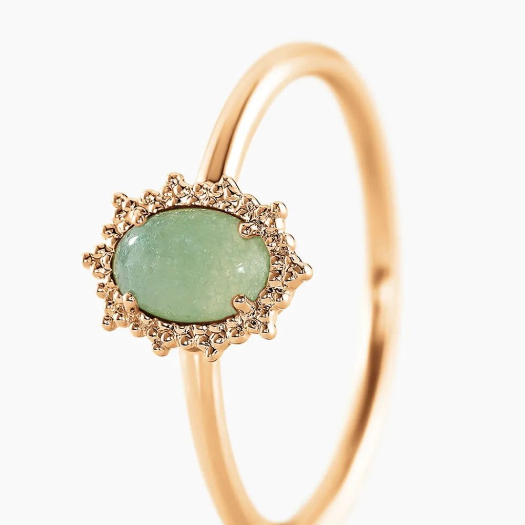 Histoire d'Or Bague Vintage Love Plaqué Or Jaune Aventurine plaqué or jaune aventurine vert Outlet