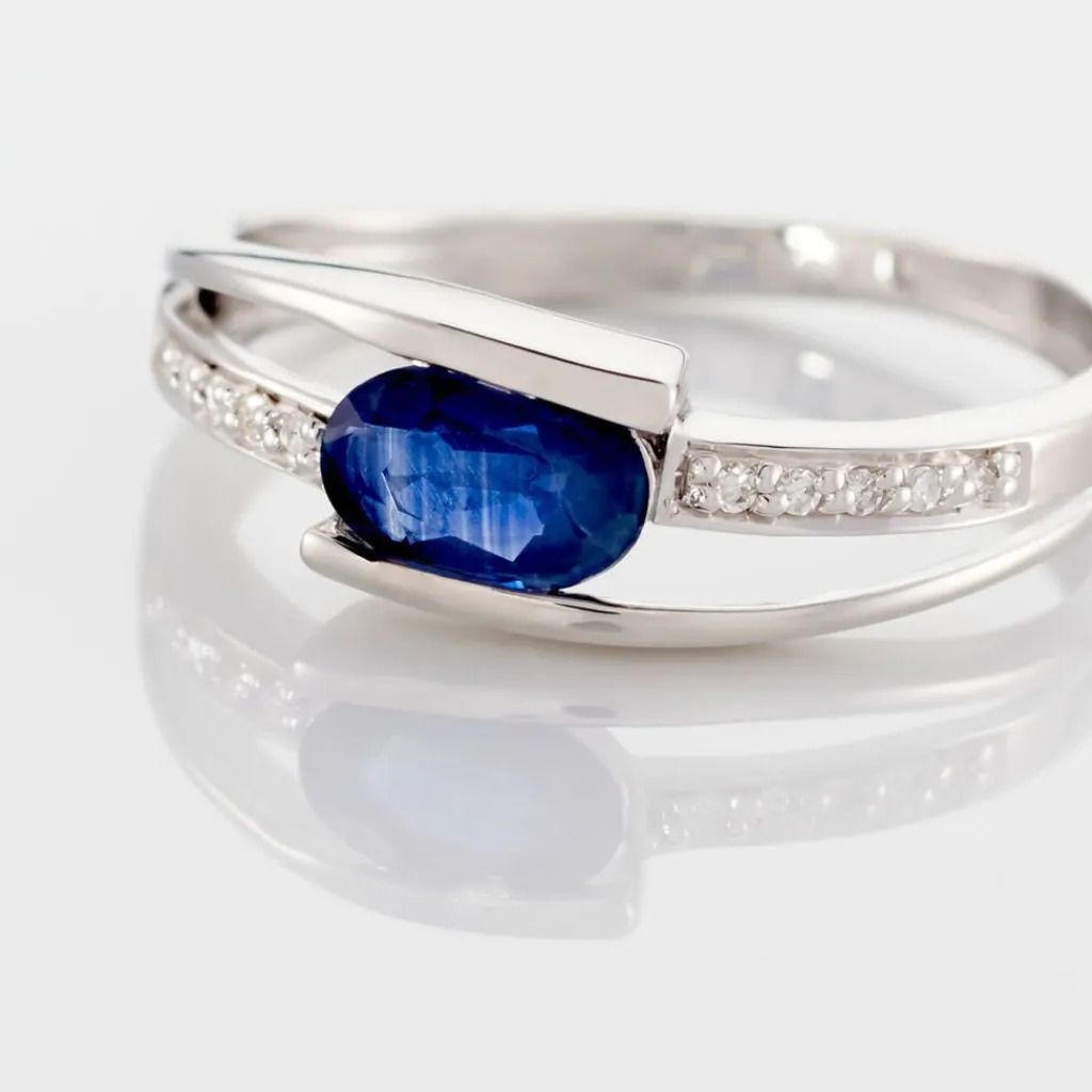 Histoire d'Or Bague Viyan Or Blanc Saphir Et Diamant Discount