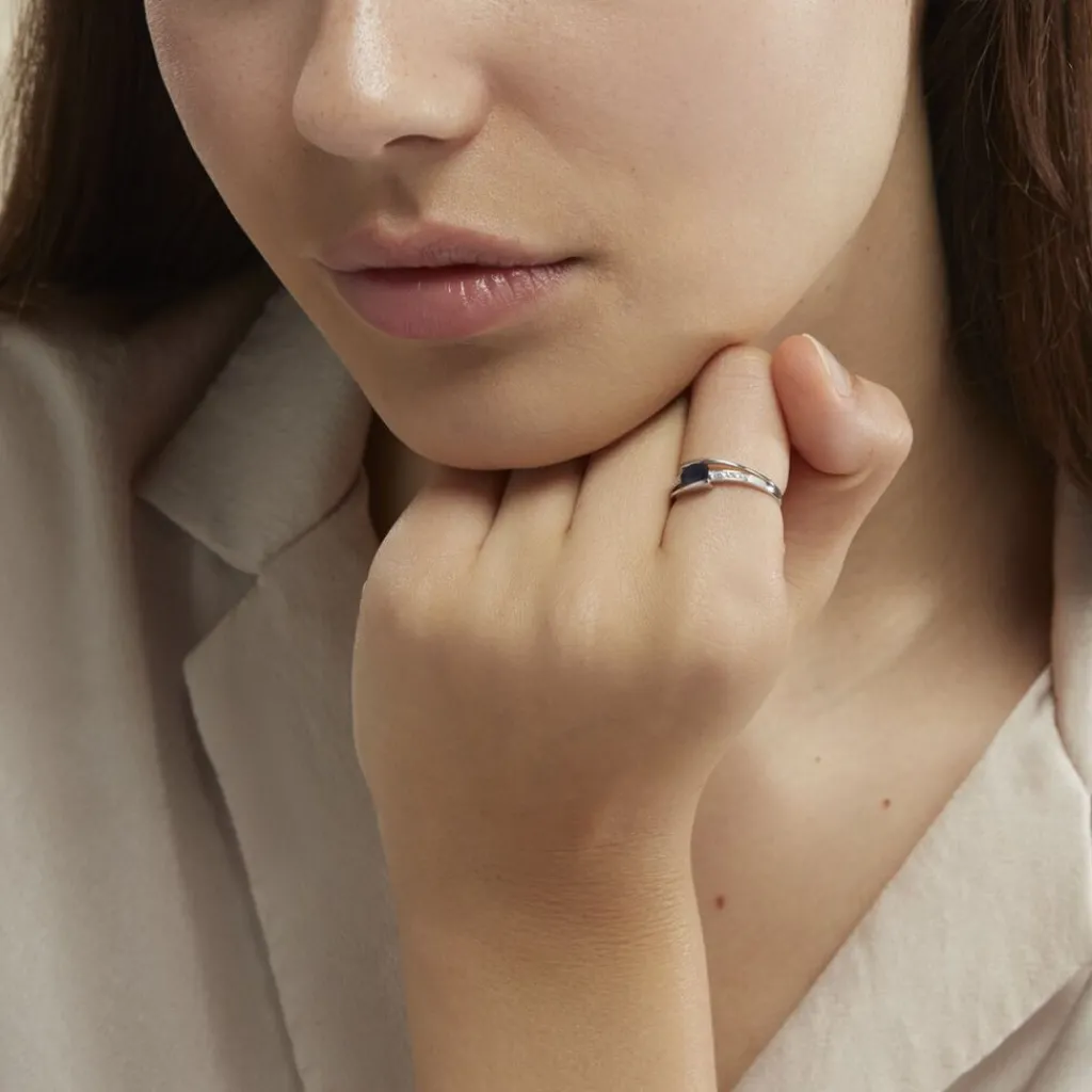 Histoire d'Or Bague Viyan Or Blanc Saphir Et Diamant Discount