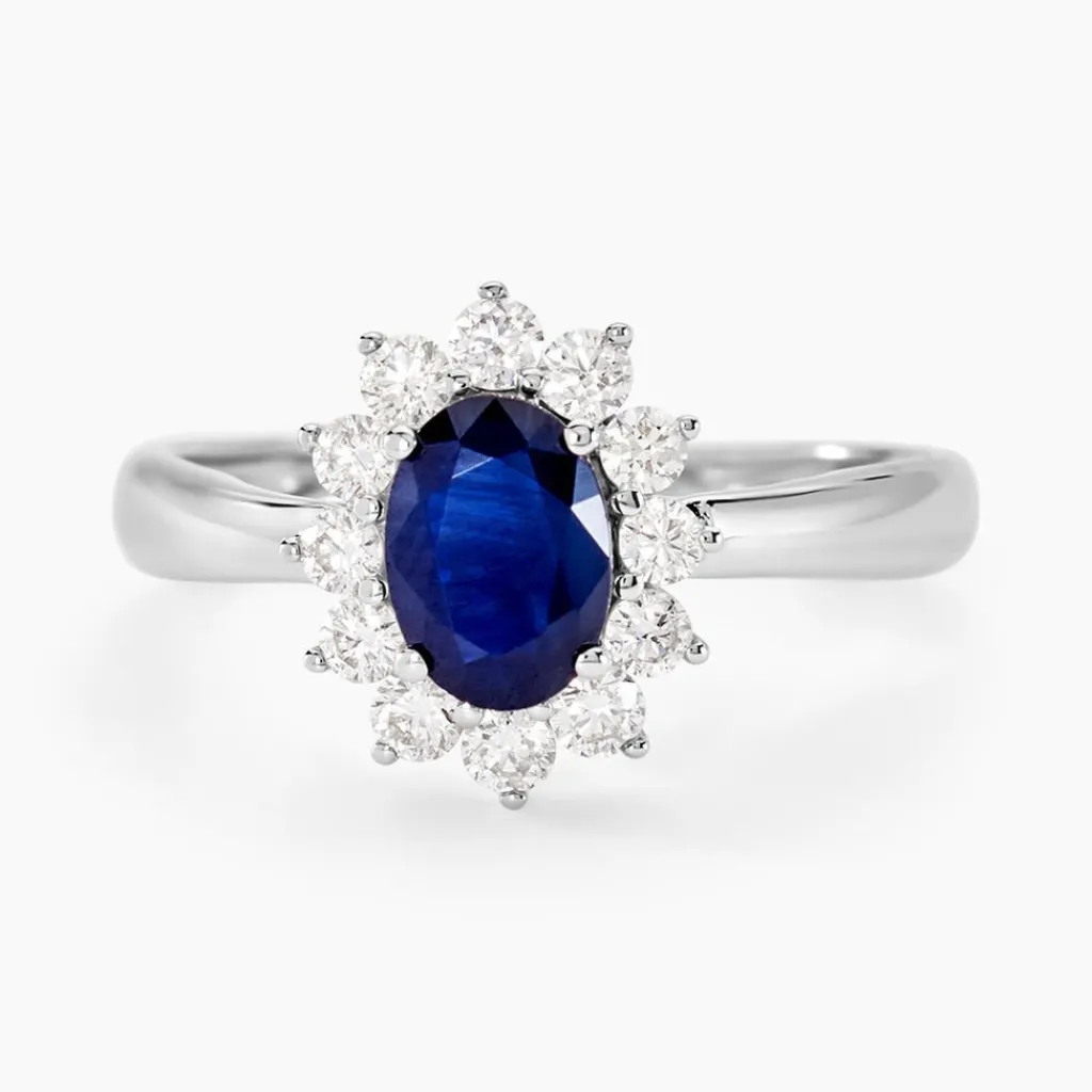 Histoire d'Or Bague Vladimir Or Blanc Saphir Diamants Outlet