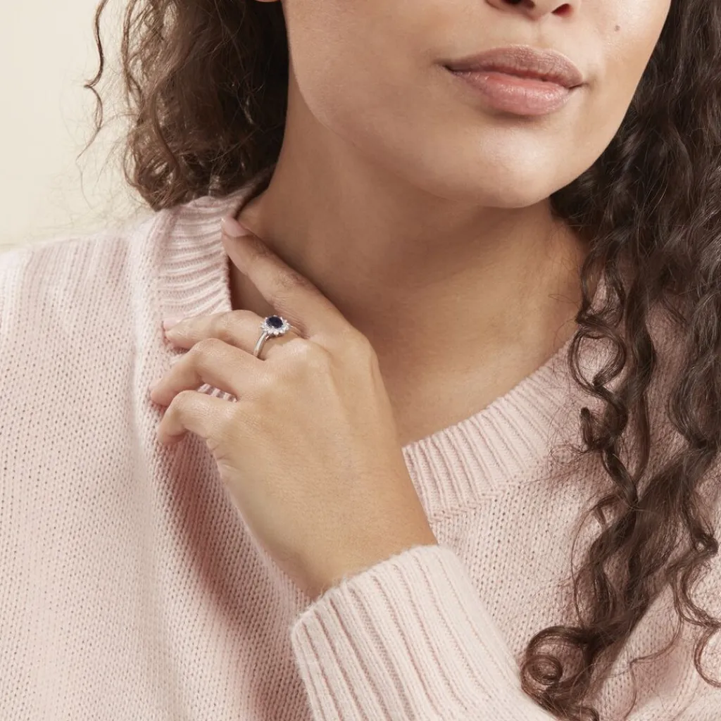 Histoire d'Or Bague Vladimir Or Blanc Saphir Diamants Outlet